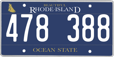 RI license plate 478388