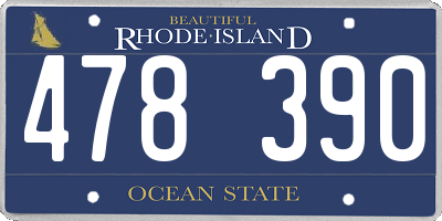 RI license plate 478390