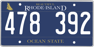 RI license plate 478392