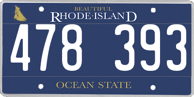 RI license plate 478393