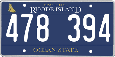 RI license plate 478394