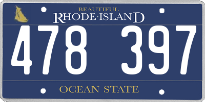 RI license plate 478397