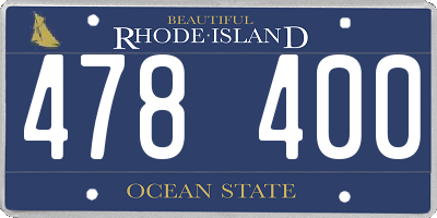 RI license plate 478400
