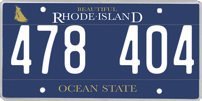 RI license plate 478404