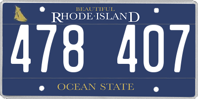 RI license plate 478407