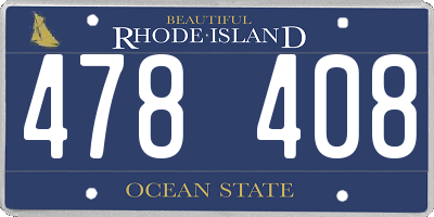 RI license plate 478408