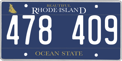 RI license plate 478409