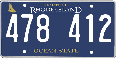 RI license plate 478412