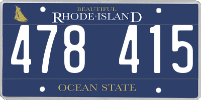 RI license plate 478415