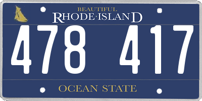 RI license plate 478417
