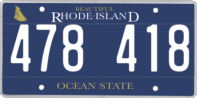 RI license plate 478418