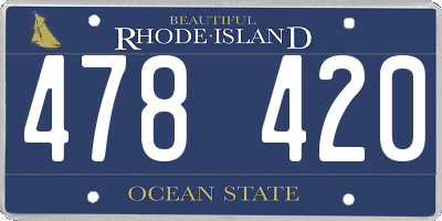 RI license plate 478420