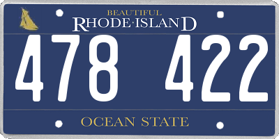 RI license plate 478422