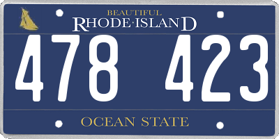 RI license plate 478423