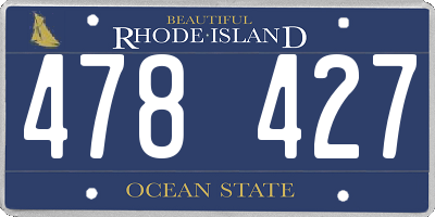 RI license plate 478427