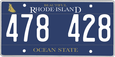 RI license plate 478428