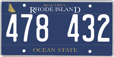 RI license plate 478432