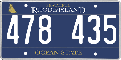 RI license plate 478435