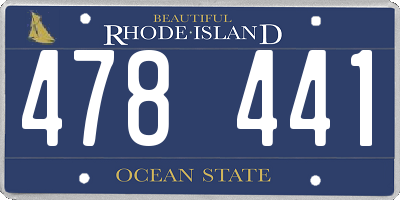 RI license plate 478441