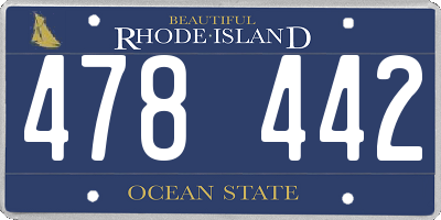 RI license plate 478442