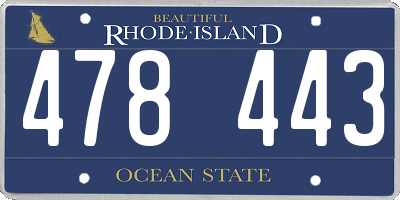 RI license plate 478443