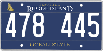 RI license plate 478445