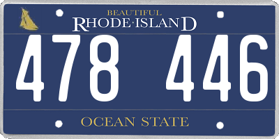 RI license plate 478446