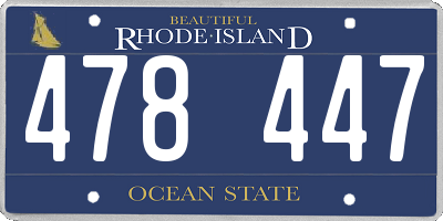 RI license plate 478447