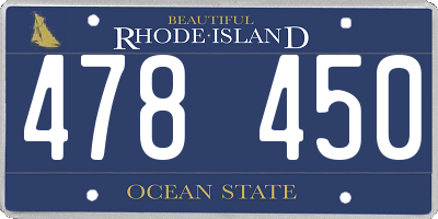 RI license plate 478450
