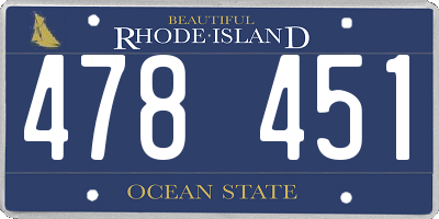 RI license plate 478451