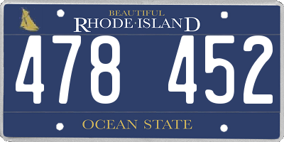 RI license plate 478452