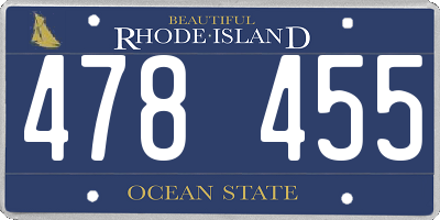 RI license plate 478455