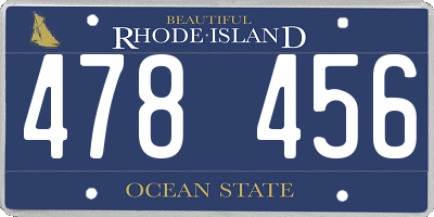 RI license plate 478456