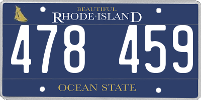 RI license plate 478459