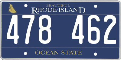 RI license plate 478462