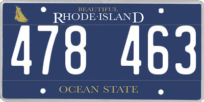 RI license plate 478463