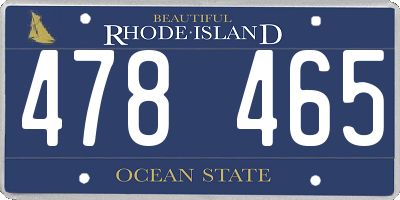RI license plate 478465