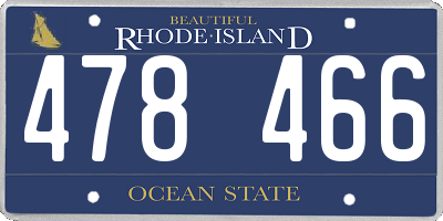 RI license plate 478466