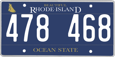 RI license plate 478468
