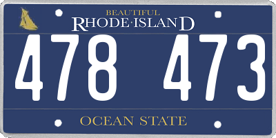 RI license plate 478473