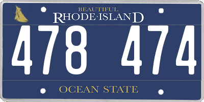 RI license plate 478474