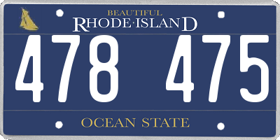RI license plate 478475