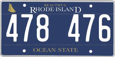 RI license plate 478476