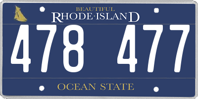 RI license plate 478477