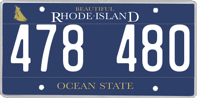 RI license plate 478480