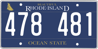 RI license plate 478481