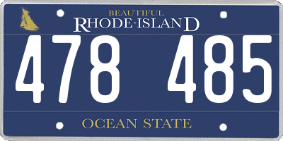 RI license plate 478485