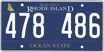 RI license plate 478486