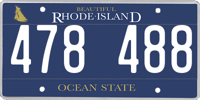 RI license plate 478488