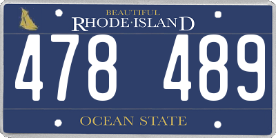 RI license plate 478489